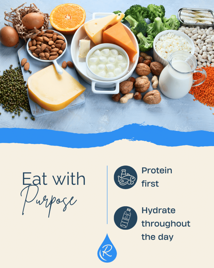 Protein-rich foods and water for healthy weight loss